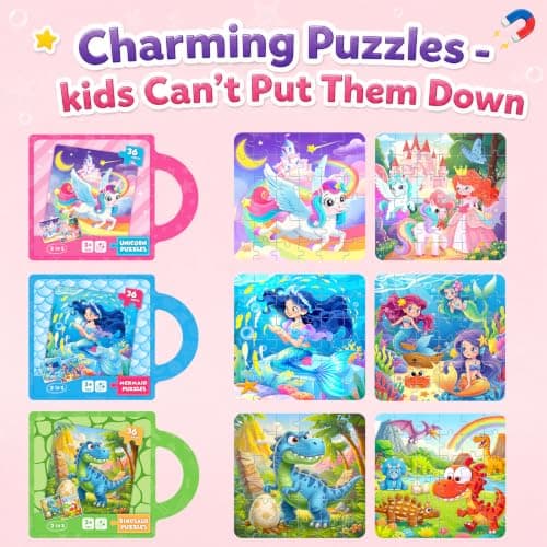 Magnetic Puzzle for Kids 3-8 – Unicorn Travel Puzzle with Carry Handle — view 6