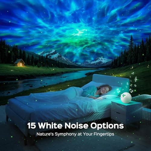 PIKOY Galaxy Projector,15 Colors,Gifts Girl&Women&Boy,Birthday,White Noise — view 3