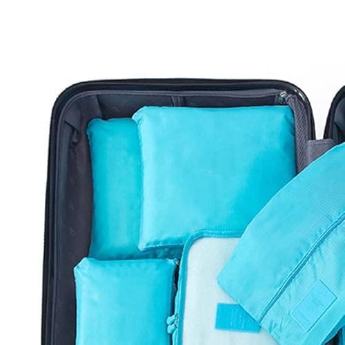 7 Set Packing Cubes water proof Dirt Resistant Oxford Cloth Luggage Packing Organizers for Travel (Sky Blue) — view 4