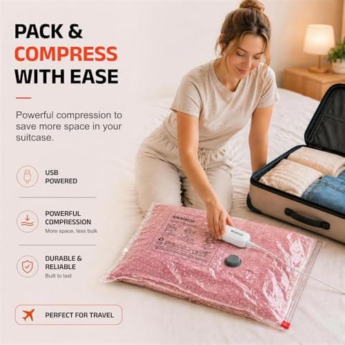 IDEATECH Vacuum Bags with Pump for Travel Clothes Compression Packing Cubes — view 4