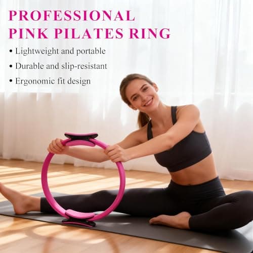 NYVEER 10 Pack Pilates Ring Set, 15" Pilates Fitness Circle for Women, Travel Office & Home Pilates Workout Equipment for Upper Body Core Glutes Inner Thigh, Pilates Essentials for Studio Equipment. — view 3