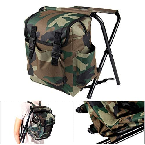 Shoze Folding Camping Chair Waterproof Fishing Tackle Bag Backpack With Stool Seat Backpacking Fishing Stool Hiking Seat Camping Gear For Outdoor Indoor Picnic Travel