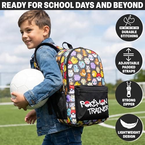 Get Trend Pokemon Boys Large Backpack, 46cm Padded Strap School Bag — view 3