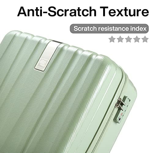 Hanke Cabin Luggage Hard Shell Carry-on With Spinner Locks, Lightweight Travel Bag, 4 Spinner Wheels, 20 Inch - Bamboo Green — view 2