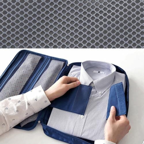 Waterproof Polyester Travel Shirt Tie Storage Organizer Navy Blue — view 5