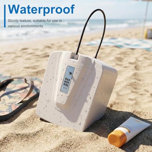 Kuanght Travel Safe Box, Portable Bucket Security Case with Combination Lock, Waterproof Anti Theft Lock Box for Travel, Beach Safe for Storing Wallet, Phone, Sunglasses, Keys, Money and Valuables — view 6
