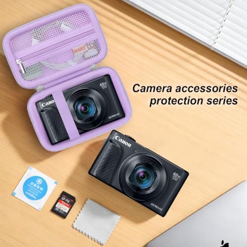 BOVKE Hard Case+Silicone Cover for Canon PowerShot SX740 HS Camera, Purple — view 6