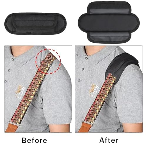 1Pcs Black Universal Shoulder Strap Pads,Breathable Detachable Universal Replacement Shoulder Cushion,for Guitar Straps, Camera Bag, Laptop Bags, Luggage(Black) — view 4
