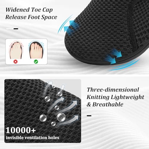 JOINFREE Womens Barefoot Shoes Wide Toe Box Walking Shoes Black — view 3