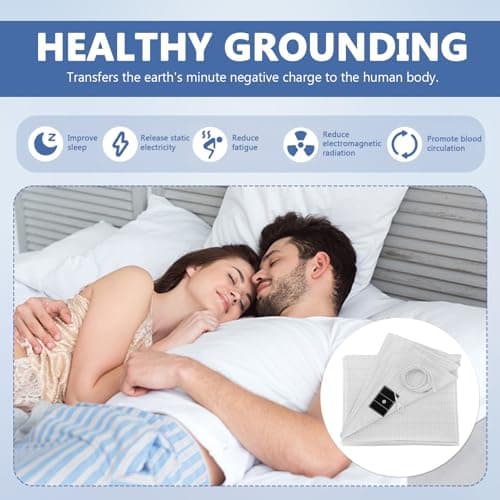 Grounding Sheet With Silver Grounding Bed Sheet Natural Wellness And Healthy Earth Energy Mat With 10% Silver Fiber & 90% Organic Cotton (White 132 * 71cm) — view 2