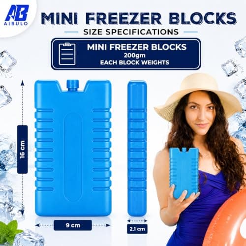 AIBULO Reusable Ice Packs – 16cm Freezer Blocks Pack of 2 for Cool Boxes, Lunch Bags, Coolers, and Picnic – Slim, Leakproof Ice Blocks for Travel, Camping & Outdoor Activities — view 3
