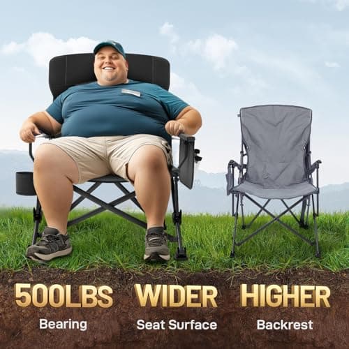 EVER ADVANCED Oversized Camping Chair for Adults with Lumbar Support, — view 3