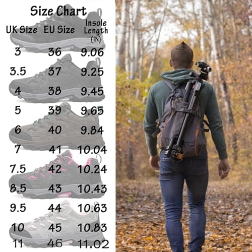 Unitysow Hiking Boots Men’s Women’s Walking Shoes Trainers Low Rise Trekking Climbing Shoes Outdoor Backpacking Camping Sneaker,Grey,11 UK — view 6