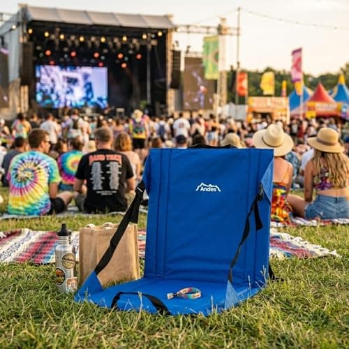 Andes Blue Folding Beach Chair Outdoor Garden Portable Seat — view 2