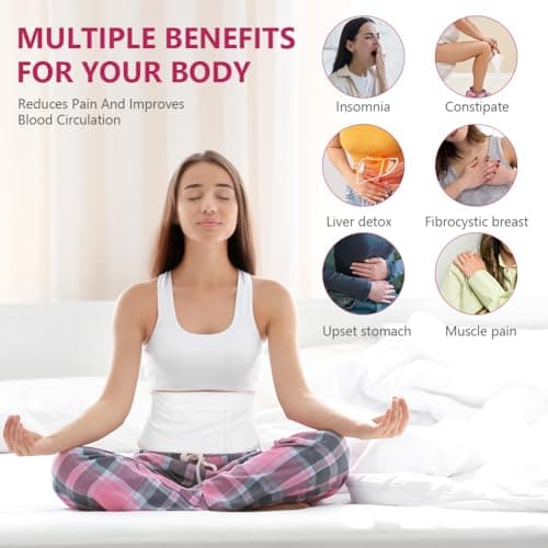 AOOWU Castor Oil Pack, Reusable Castor Oil Pack Wrap Kit, Organic Castor Oil Compression Wrap for Liver Detox with Storage Bag, Castor Oil Wrap Machine Washable Anti Oil Leak (Oil Not Included) — view 5
