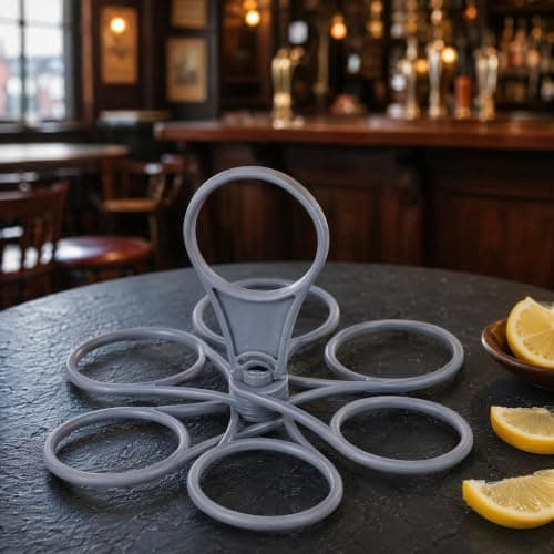 2 Pcs Drinks Carrier, Foldable 6-Cup Drink Holder Black and Grey — view 4