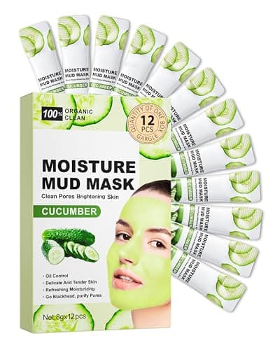 Clay Face Mask Kit-12Pcs Cucumber Clean Clay Facial Masks Set for Women
