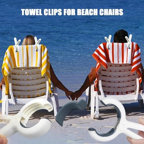 Beach Towel Clips for Sun Lounger, Heavy Duty Large Sunbed Clips Laundry Pegs for Beach Towels Clothes Pin Quilt Drying Windproof Hanging Beach Pool Chairs Sunlounger Cruise Essentials Accessories — view 2