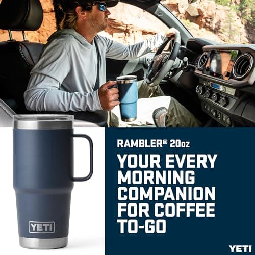 YETI Rambler 20 oz (591 ml) Travel Mug, Navy — view 2