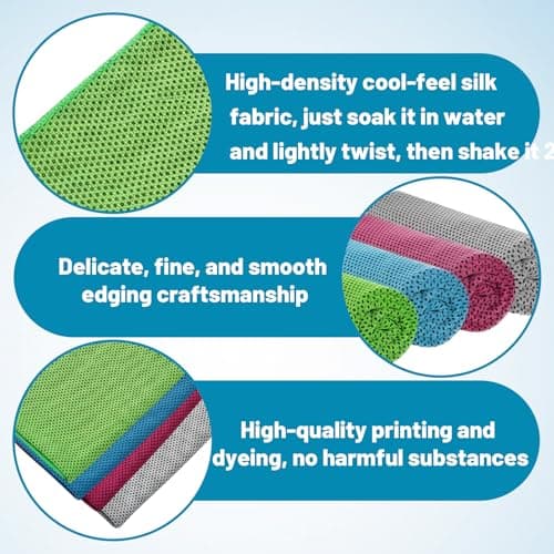 SrgPui 4 Pack Cooling Towels, 30 x 100 cm Cool Towel for Adults, Instant Cooling Towels for Hot Weather and Outdoor Activities, Reusable Neck Cooling Towel with Carrying Pouch — view 3