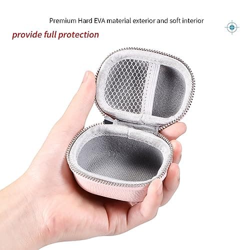 Dwdzey Electric Shaver Case, Protective Travel Case for Skyworth Yuanshi Electric Shaver, Pink, Patterned Fabric, Buckle Closure, Spinner Wheel — view 2