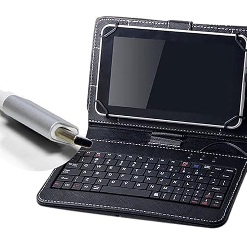 Cocoarm Wired Faux Leather Keyboard Case, Portable Tablet Protective — view 5