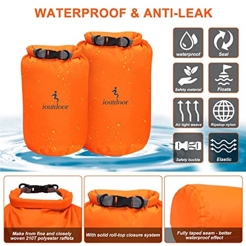 ioutdoor Boat Dry Bags 2L/5L/10L/20L/40L/70L Waterproof Dry Sack(Orange 5L) — view 2