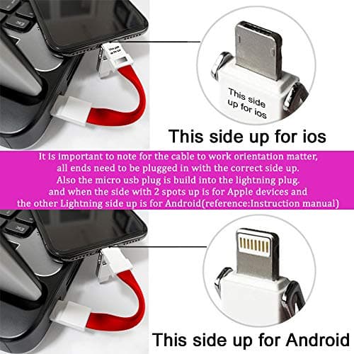 Power4 Multi Charger Cable iphone Android USB C 3 in 1 Short Charging Cable Fast Charger Portable Travel Cable Magnetic Foldable With Keychain Data Transfer Cord Lightning Keyring for All Smartphones — view 2