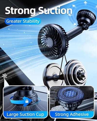 xuenair 3-in-1 5000mAh Rechargeable Fan for Car Window Headrest Handheld — view 6