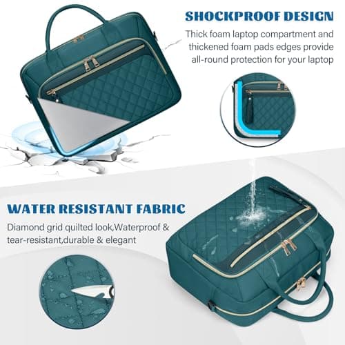 RAINSMORE 17 Inch Laptop Bags for Women Large Laptop Case Messenger Bag — view 4
