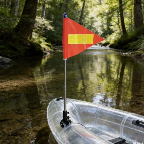 Generic Kayak Safety Flag with Retractable Pole and Alligator Mount, Compact Polyester Material, Easy Installation for Kayak and Canoe Travel and Exploration Trips, High Visibility Water — view 5