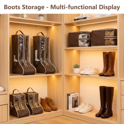 SHIQUAN 4 Set Boot Storage Boot Bag, 2 Long and 2 Short Styles, Brown — view 6