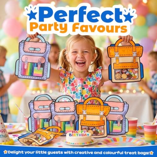GWOLE 30 Pack Party Bags with Handle for Kid Birthday, Back to School — view 5