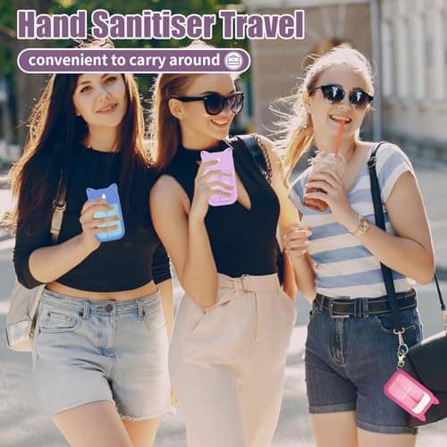 3pc Hand Sanitizer Spray For Woman, Power Mist Hand Sanitiser Mini For Travel Protective Case with 3 Bonus Cat Ears (Pink Blue Purple) — view 5