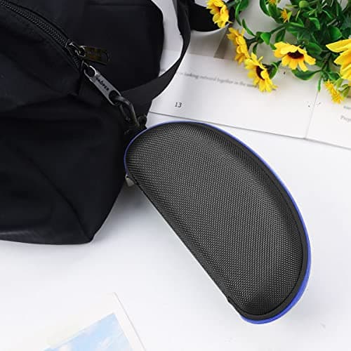 3pcs Portable Travel Zipper Hard Eyeglasses and Sunglasses Case with Plastic Hook, Blue, One Size — view 6