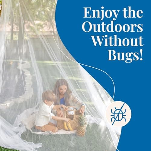 Premium Mosquito Net - California King Size Single Bed Tapered Netting - Extra Wide and Long - Ideal Travel Net - No Chemicals on Net white — view 5