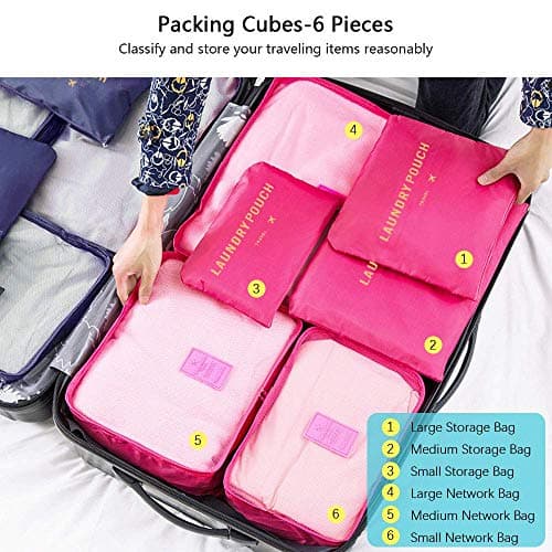 Vicloon Multifunction Packing Cubes - 8 PCS Organizer Packing Bags for Suitcase, Travel Essentials with Shoe Bag, Storage Accessories — view 3