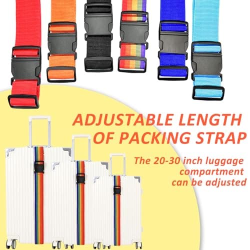 KINDOYO Luggage Suitcase Straps - Travel Accessories Thickened Luggage Belt with Quick Release Buckle, Adjustable Travel Luggage Straps for Suitcase Baggage, Orange, 1 Piece — view 3