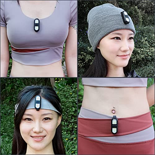 Clip on Flashlight, Running Light for Runners Rechargeable Safety Lights for Walking at Night Hands Free Flashlight Portable LED Work Light Warning Flashing Camping Hiking Walking Dog Black — view 6