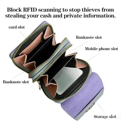 Touch Screen Crossbody Phone Bag for Women Phone Messenger Bag，Brown-1 — view 5