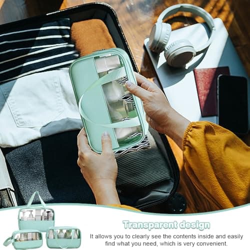 3pcs Clear Wash Bag Travel, Waterproof Toiletry Bags with Handle Travel Bag — view 5