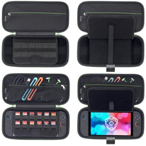 sisma Slim Carrying Case Compatible with Nintendo Switch 2 Console, Hard Shell Travel Protective Case Switch2 Thin Pouch Game Card Holders & Accessories Pocket -ArmyGreen Special Edition — view 4