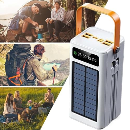 Solar Powers Bank 50000mah - 120w Portable Charger Fast Charging Powers Bank With Built-in Cables, Outdoor Solar Survival Charger, For Camping, Hiking, Travel,Backpack Gear, For Smart Devices — view 4