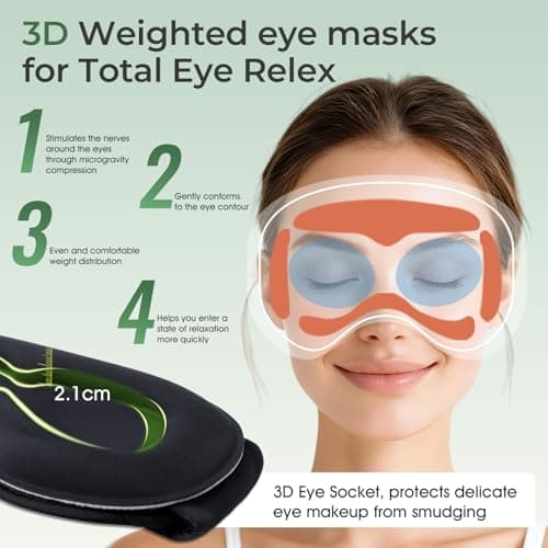 MUSICOZY Bamboo Cotton 3D Weighted Sleep Mask Headphones for Side Sleepers — view 4