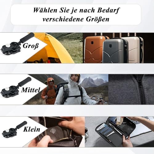 JAXICREY Zip Repair Kit, 24 PCS Universal Zipper Repair Kit Zip Fixer Replacement Zipper Pulls Slider for Jackets Coat Jean Suitcase Sleeping Bags Tents Luggage Backpacks — view 6
