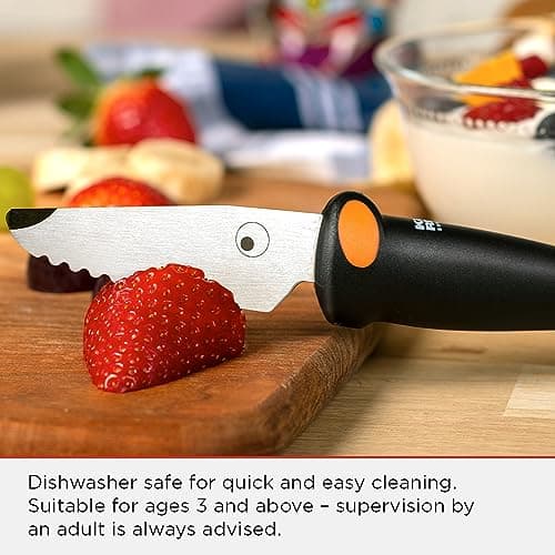 Kuhn Rikon Kids Serrated Knife, Stainless Steel Blade, Dog Design, Black — view 5