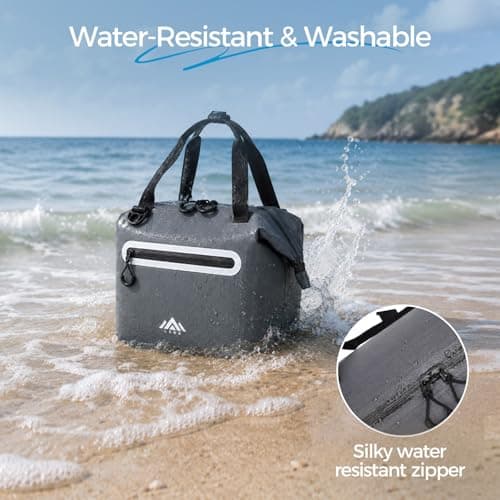 Lekesky Cool Bag 12L Waterproof Leakproof Insulated Cooler Bag, Thermal Lunch Bag with Built-in Steel Frame, Portable Cooler Lunch Bag with Adjustable Shoulder Strap for Work, Picnic, Beach, Camping — view 6