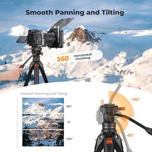 K&F CONCEPT 73” Camera Tripod with Fluid Head — view 2