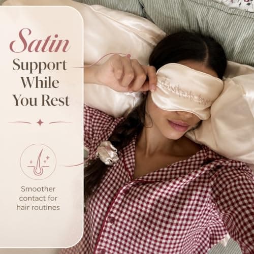 Holler And Glow Bedtime Basics Accessories Set, Limited Edition, Sleep Eye Mask, Silk Scrunchie, Hair Growth Scalp Massager, Satin Pillowcase, Beauty Sleep For Women & Mother’s, 4 Piece Gift Set — view 3