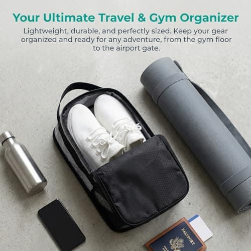 2 in 1 Waterproof Shoe Bag with Ventilation Holes, Breathable Sports Boot Storage Pouch, Durable Travel Shoe Organizer for Golf Football Rugby, Portable Shoes Cover for Gym & Outdoor for Men Women — view 6
